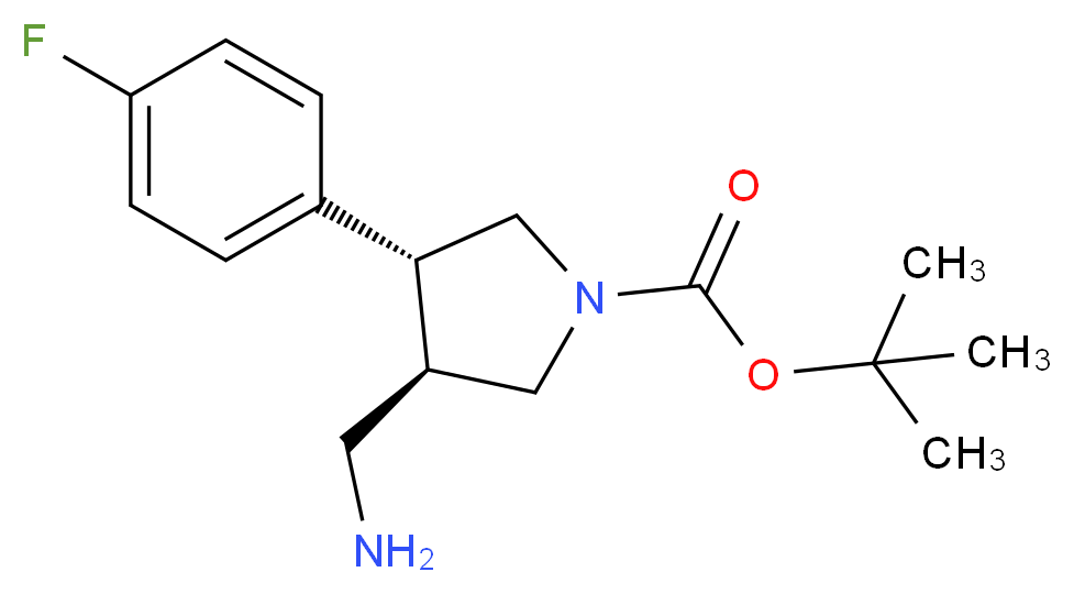 (3R,4R)-tert-butyl 3-(aminomethyl)-4-(4-fluorophenyl)pyrrolidine-1-carboxylate_分子结构_CAS_1260596-92-6)