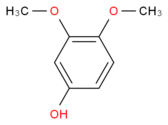 3,4-dimethoxyphenol_分子结构_CAS_2033-89-8