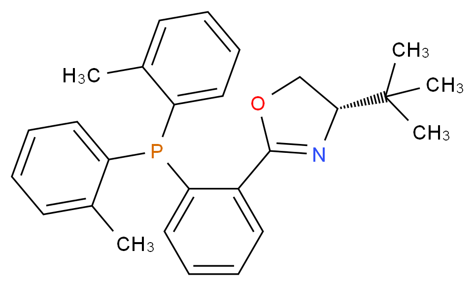 (4S)-2-{2-[bis(2-methylphenyl)phosphanyl]phenyl}-4-tert-butyl-4,5-dihydro-1,3-oxazole_分子结构_CAS_218460-00-5