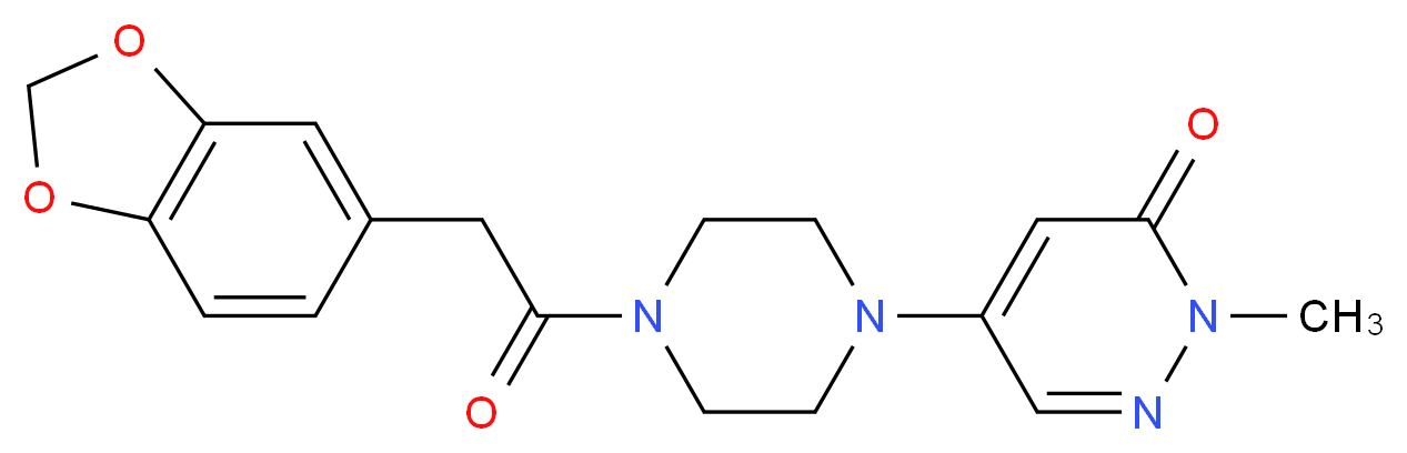5-[4-(1,3-benzodioxol-5-ylacetyl)-1-piperazinyl]-2-methyl-3(2H)-pyridazinone_分子结构_CAS_)