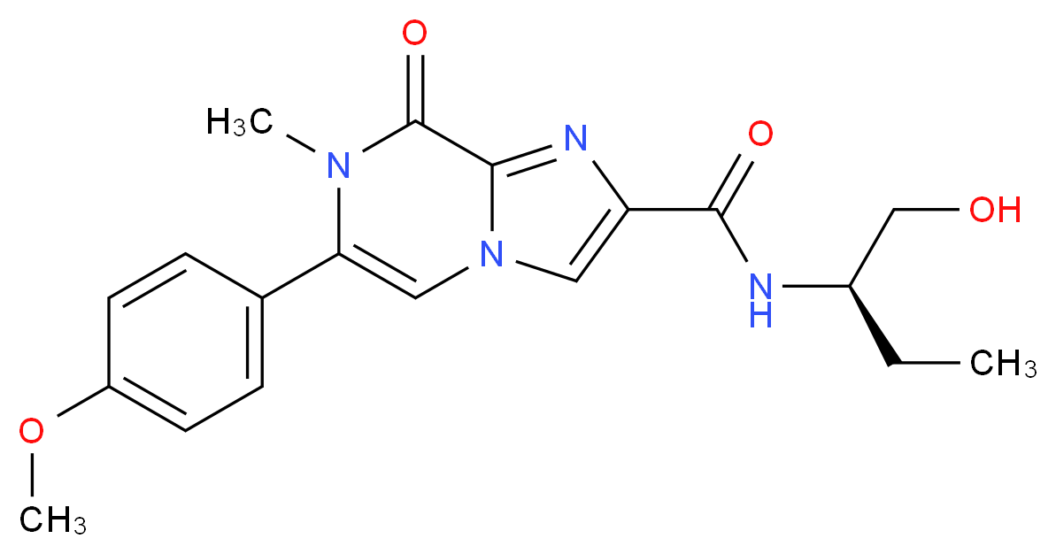 N-[(1R)-1-(hydroxymethyl)propyl]-6-(4-methoxyphenyl)-7-methyl-8-oxo-7,8-dihydroimidazo[1,2-a]pyrazine-2-carboxamide_分子结构_CAS_)