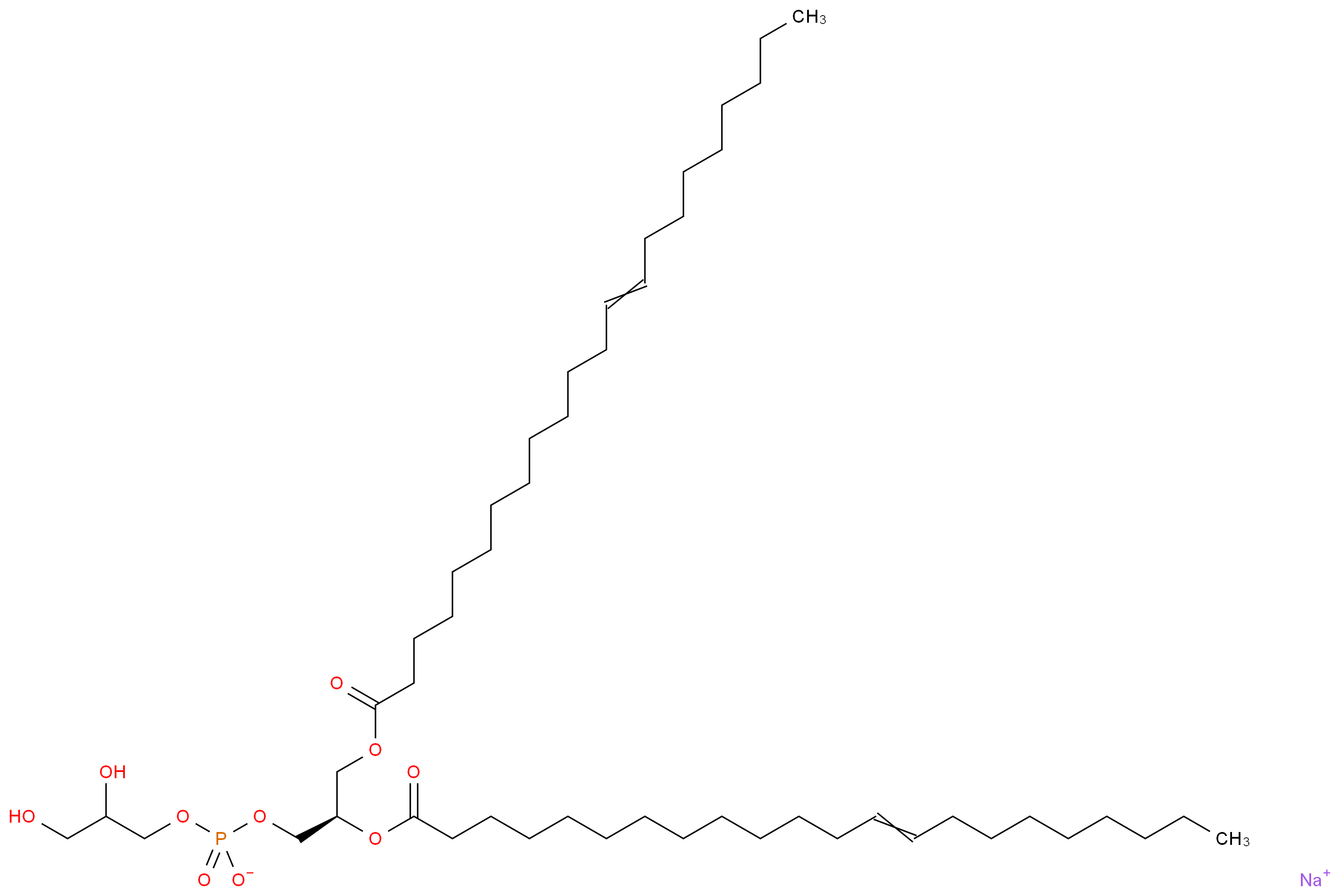 sodium (2R)-1-[(2,3-dihydroxypropyl phosphonato)oxy]-3-(docos-13-enoyloxy)propan-2-yl docos-13-enoate_分子结构_CAS_1241726-12-4