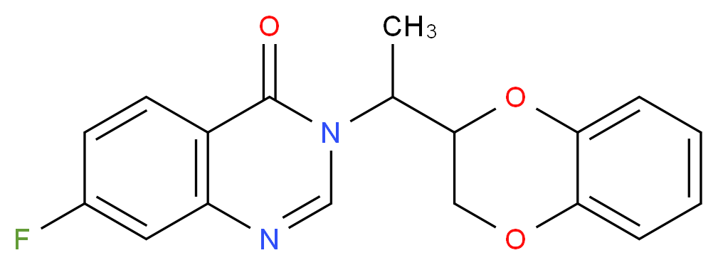 3-[1-(2,3-dihydro-1,4-benzodioxin-2-yl)ethyl]-7-fluoroquinazolin-4(3H)-one_分子结构_CAS_)