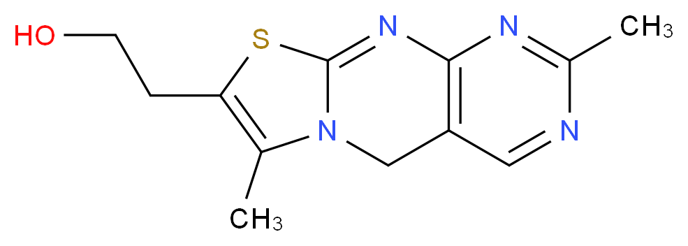 2-{6,12-dimethyl-4-thia-2,7,11,13-tetraazatricyclo[7.4.0.0<sup>3</sup>,<sup>7</sup>]trideca-1(13),2,5,9,11-pentaen-5-yl}ethan-1-ol_分子结构_CAS_92-35-3