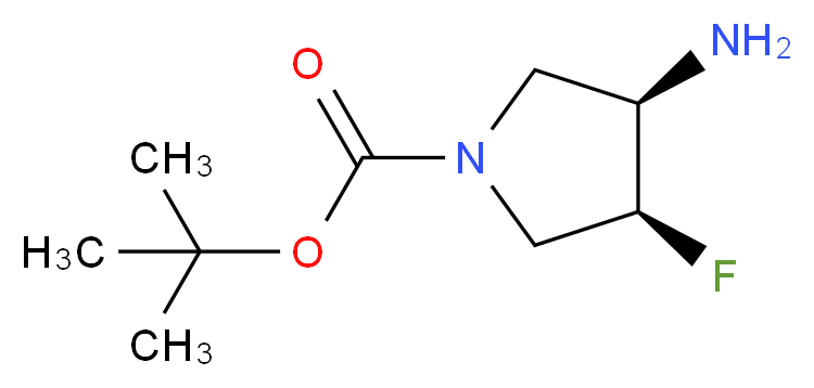 tert-butyl (3R,4S)-3-amino-4-fluoropyrrolidine-1-carboxylate_分子结构_CAS_1174020-30-4