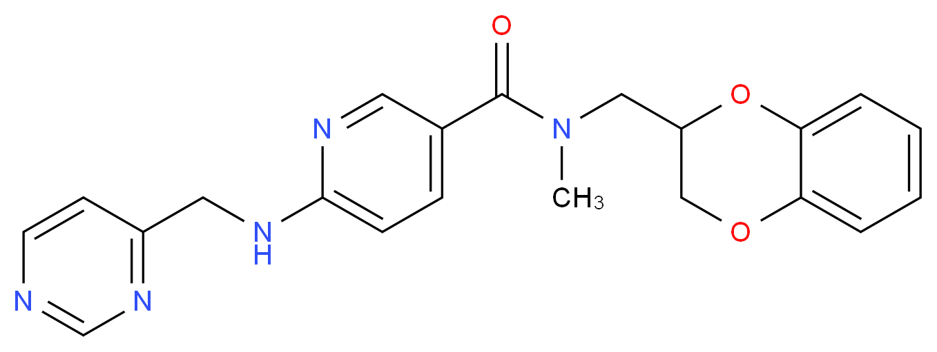 N-(2,3-dihydro-1,4-benzodioxin-2-ylmethyl)-N-methyl-6-[(pyrimidin-4-ylmethyl)amino]nicotinamide_分子结构_CAS_)