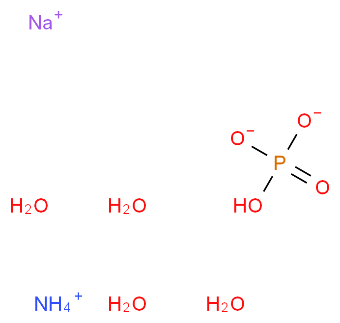 四水磷酸氢铵钠, 试剂级_分子结构_CAS_7783-13-3)