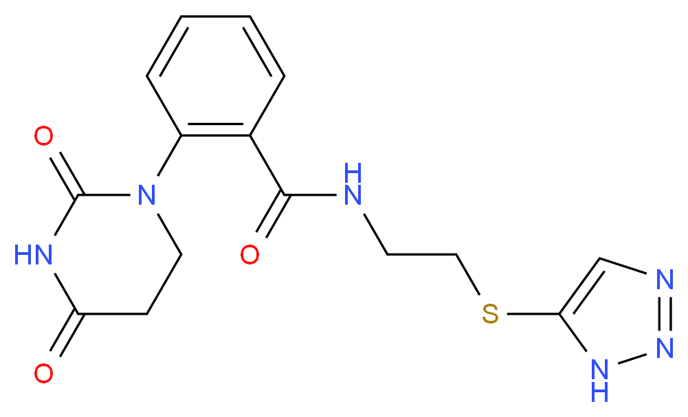 2-(2,4-dioxotetrahydropyrimidin-1(2H)-yl)-N-[2-(1H-1,2,3-triazol-5-ylthio)ethyl]benzamide_分子结构_CAS_)