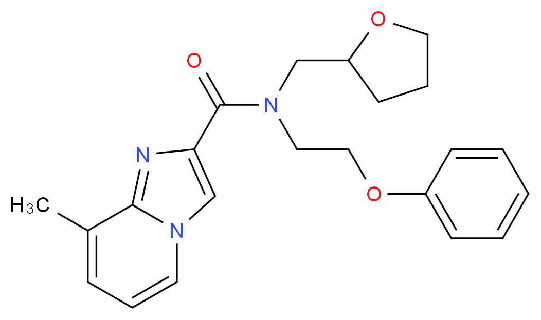 8-methyl-N-(2-phenoxyethyl)-N-(tetrahydrofuran-2-ylmethyl)imidazo[1,2-a]pyridine-2-carboxamide_分子结构_CAS_)