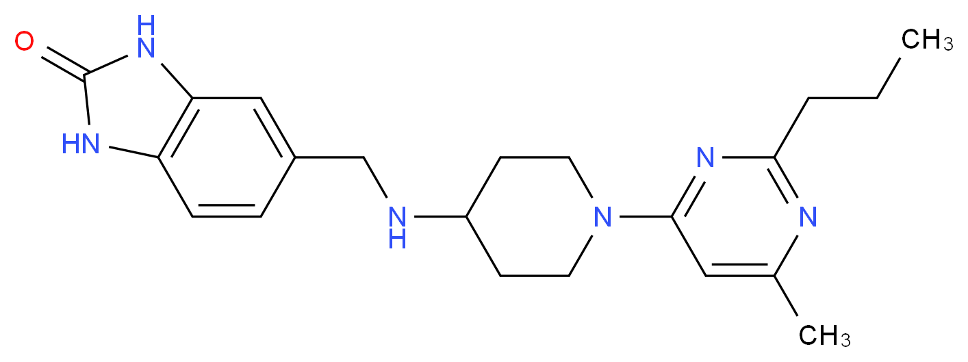 5-({[1-(6-methyl-2-propylpyrimidin-4-yl)piperidin-4-yl]amino}methyl)-1,3-dihydro-2H-benzimidazol-2-one_分子结构_CAS_)