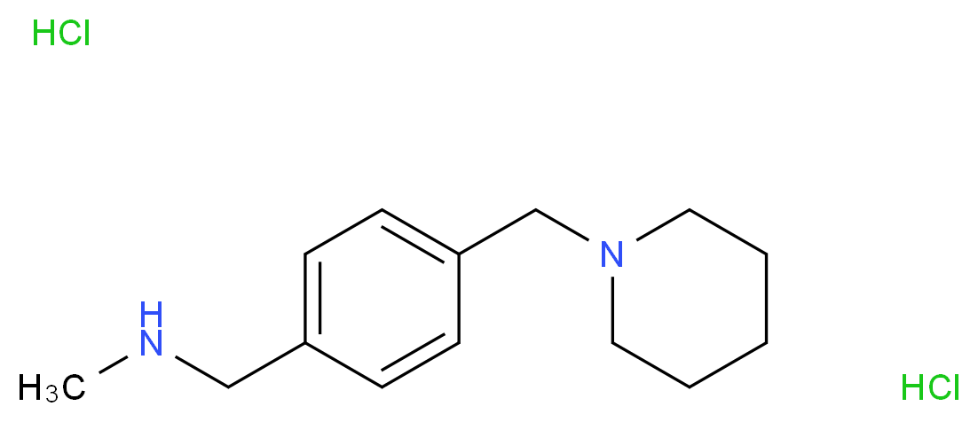 N-methyl-N-[4-(piperidin-1-ylmethyl)benzyl]amine dihydrochloride_分子结构_CAS_859833-23-1)