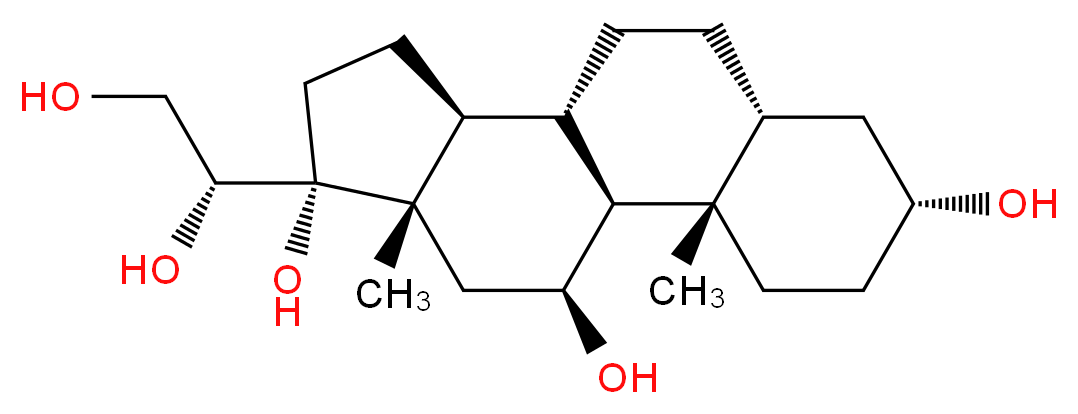 (1S,2S,5R,7R,10S,11S,14R,15S,17S)-14-[(1R)-1,2-dihydroxyethyl]-2,15-dimethyltetracyclo[8.7.0.0<sup>2</sup>,<sup>7</sup>.0<sup>1</sup><sup>1</sup>,<sup>1</sup><sup>5</sup>]heptadecane-5,14,17-triol_分子结构_CAS_667-65-2