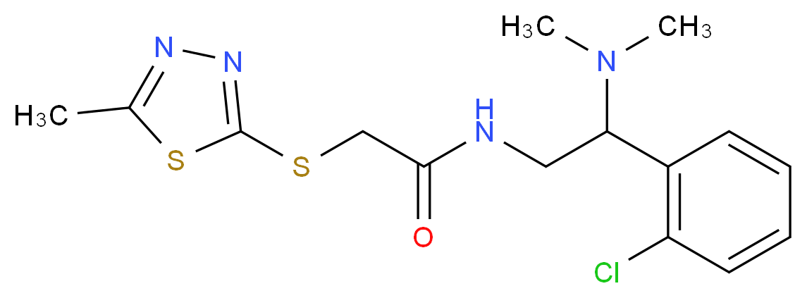 N-[2-(2-chlorophenyl)-2-(dimethylamino)ethyl]-2-[(5-methyl-1,3,4-thiadiazol-2-yl)thio]acetamide_分子结构_CAS_)