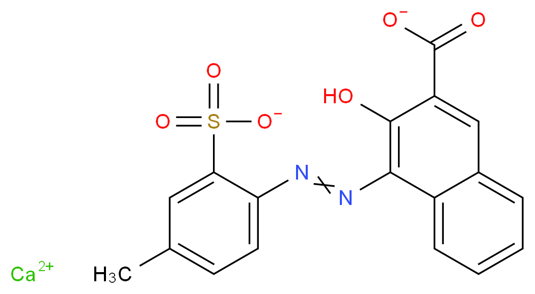 calcium 3-hydroxy-4-[2-(4-methyl-2-sulfonatophenyl)diazen-1-yl]naphthalene-2-carboxylate_分子结构_CAS_5281-04-9