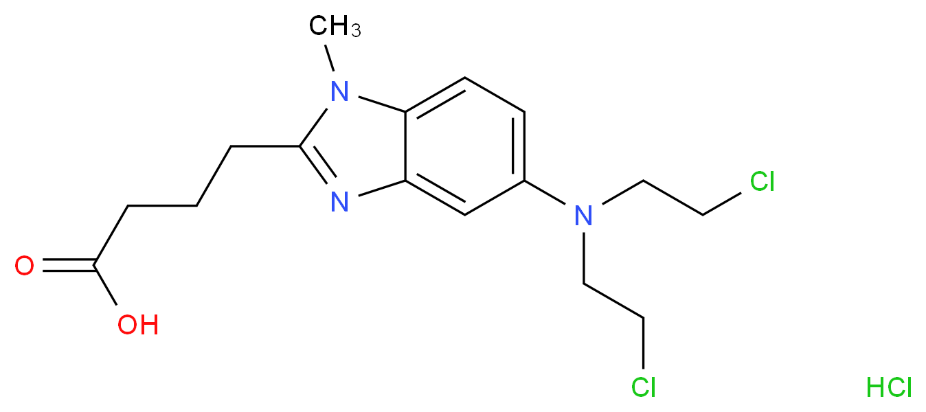 4-(5-(bis(2-chloroethyl)amino)-1-methyl-benzimidazol-2-yl)butyric acid hydrochloride_分子结构_CAS_97832-05-8)