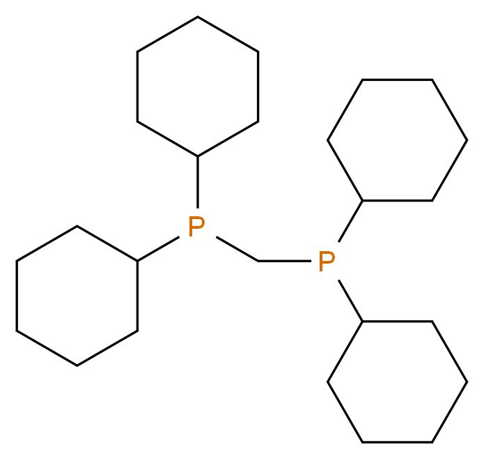 dicyclohexyl[(dicyclohexylphosphanyl)methyl]phosphane_分子结构_CAS_137349-65-6