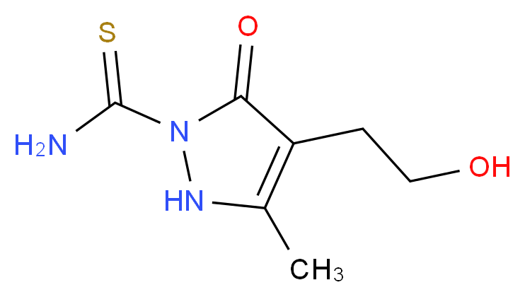 4-(2-Hydroxyethyl)-3-methyl-5-oxo-2,5-dihydro-1H-pyrazole-1-carbothioamide_分子结构_CAS_)