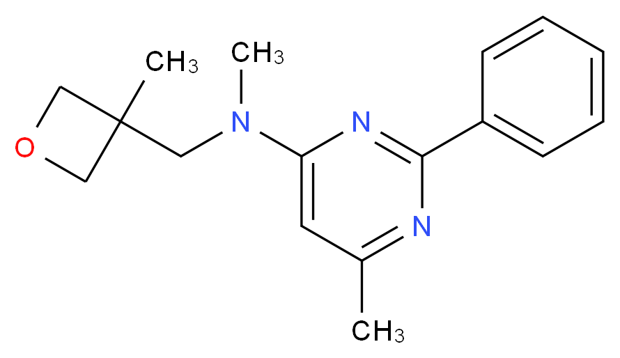 N,6-dimethyl-N-[(3-methyloxetan-3-yl)methyl]-2-phenylpyrimidin-4-amine_分子结构_CAS_)
