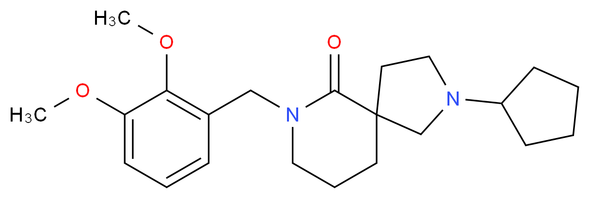 2-cyclopentyl-7-(2,3-dimethoxybenzyl)-2,7-diazaspiro[4.5]decan-6-one_分子结构_CAS_)