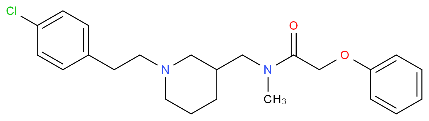 N-({1-[2-(4-chlorophenyl)ethyl]-3-piperidinyl}methyl)-N-methyl-2-phenoxyacetamide_分子结构_CAS_)