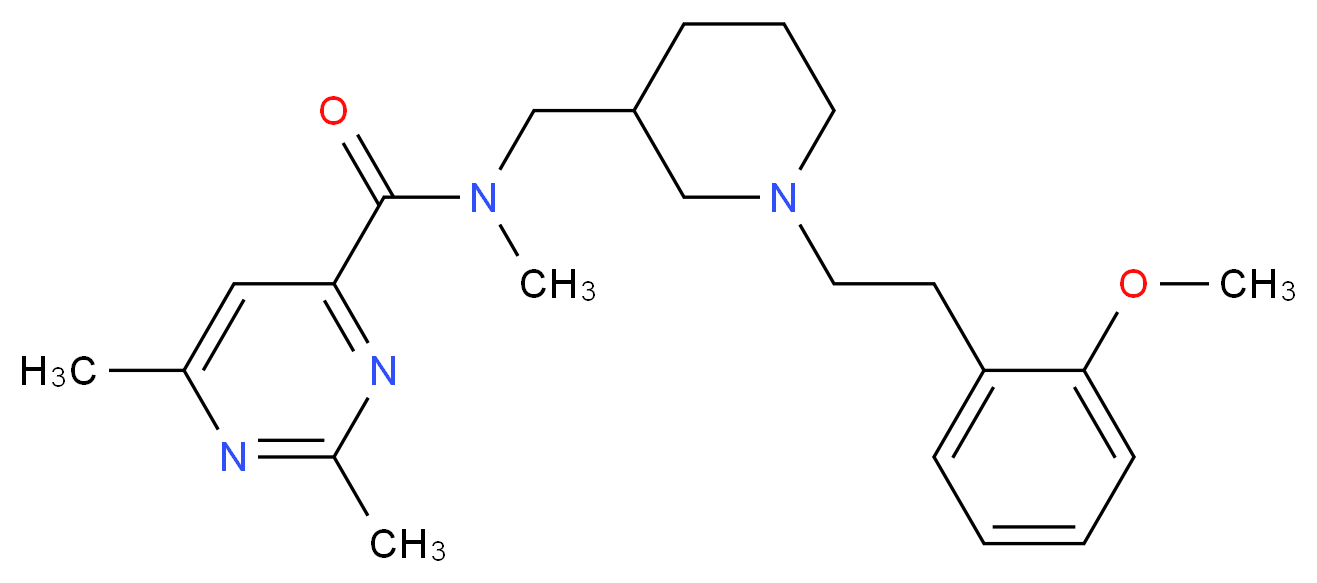 N-({1-[2-(2-methoxyphenyl)ethyl]-3-piperidinyl}methyl)-N,2,6-trimethyl-4-pyrimidinecarboxamide_分子结构_CAS_)