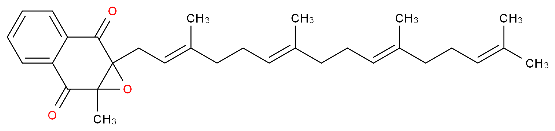 1a-methyl-7a-[(2E,6E,10E)-3,7,11,15-tetramethylhexadeca-2,6,10,14-tetraen-1-yl]-1aH,2H,7H,7aH-naphtho[2,3-b]oxirene-2,7-dione_分子结构_CAS_72908-86-2