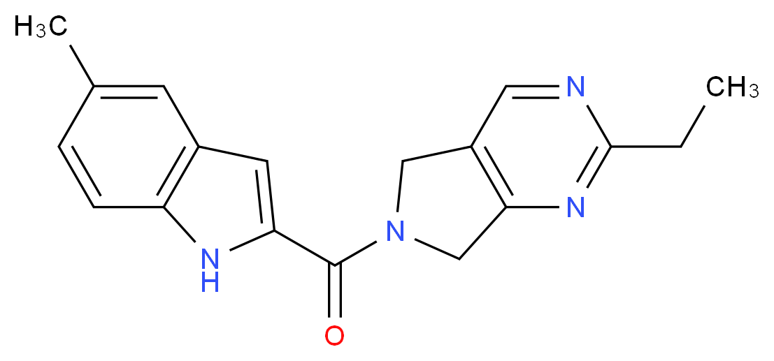 2-ethyl-6-[(5-methyl-1H-indol-2-yl)carbonyl]-6,7-dihydro-5H-pyrrolo[3,4-d]pyrimidine_分子结构_CAS_)
