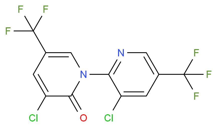 3-Chloro-1-[3-chloro-5-(trifluoromethyl)-2-pyridinyl]-5-(trifluoromethyl)-2(1H)-pyridinone_分子结构_CAS_96741-18-3)