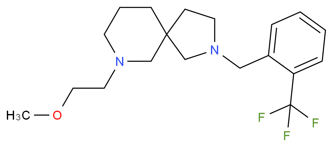 7-(2-methoxyethyl)-2-[2-(trifluoromethyl)benzyl]-2,7-diazaspiro[4.5]decane_分子结构_CAS_)