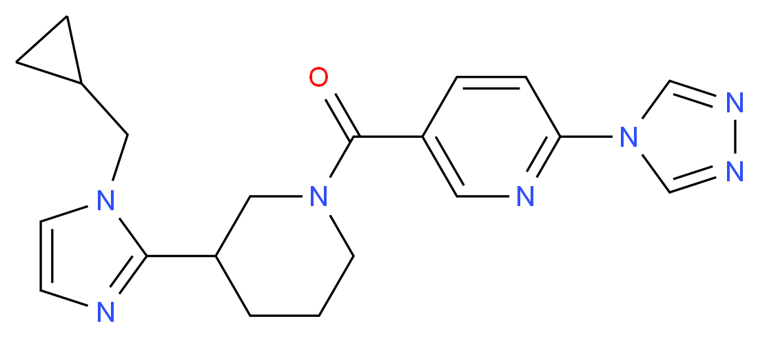 5-({3-[1-(cyclopropylmethyl)-1H-imidazol-2-yl]piperidin-1-yl}carbonyl)-2-(4H-1,2,4-triazol-4-yl)pyridine_分子结构_CAS_)