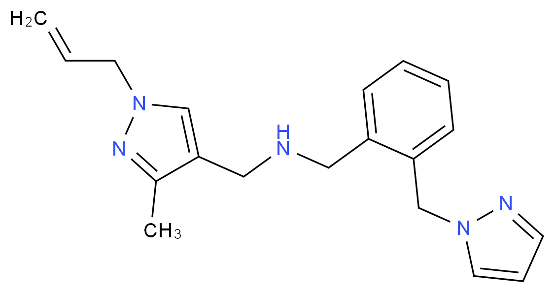 1-(1-allyl-3-methyl-1H-pyrazol-4-yl)-N-[2-(1H-pyrazol-1-ylmethyl)benzyl]methanamine_分子结构_CAS_)