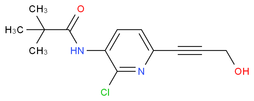 N-[2-chloro-6-(3-hydroxyprop-1-yn-1-yl)pyridin-3-yl]-2,2-dimethylpropanamide_分子结构_CAS_1142192-04-8