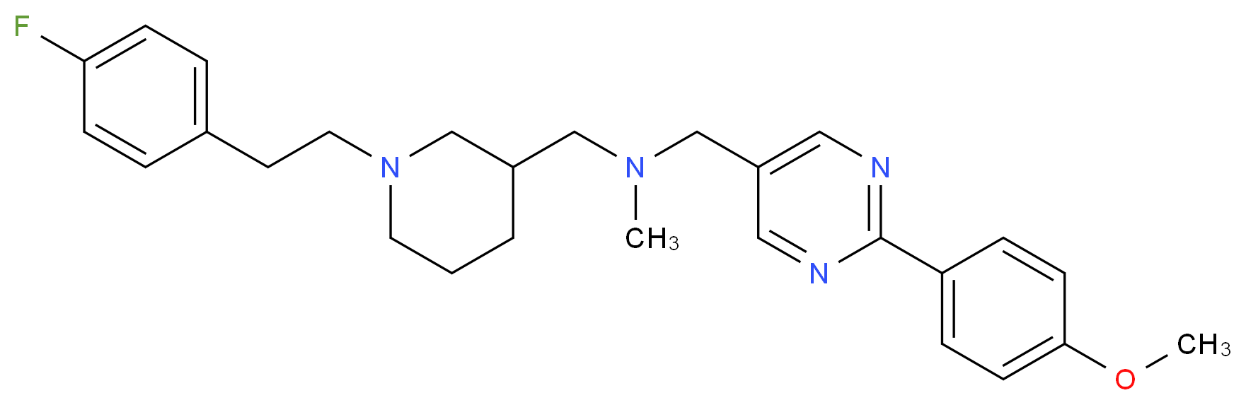({1-[2-(4-fluorophenyl)ethyl]-3-piperidinyl}methyl){[2-(4-methoxyphenyl)-5-pyrimidinyl]methyl}methylamine_分子结构_CAS_)