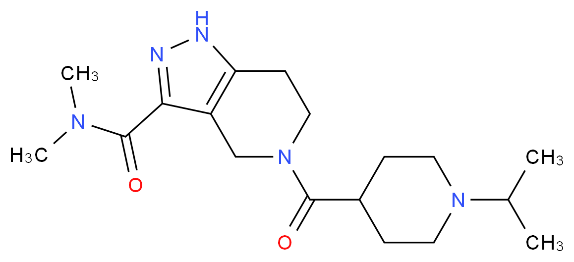 5-[(1-isopropyl-4-piperidinyl)carbonyl]-N,N-dimethyl-4,5,6,7-tetrahydro-1H-pyrazolo[4,3-c]pyridine-3-carboxamide_分子结构_CAS_)
