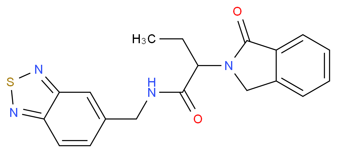 N-(2,1,3-benzothiadiazol-5-ylmethyl)-2-(1-oxo-1,3-dihydro-2H-isoindol-2-yl)butanamide_分子结构_CAS_)