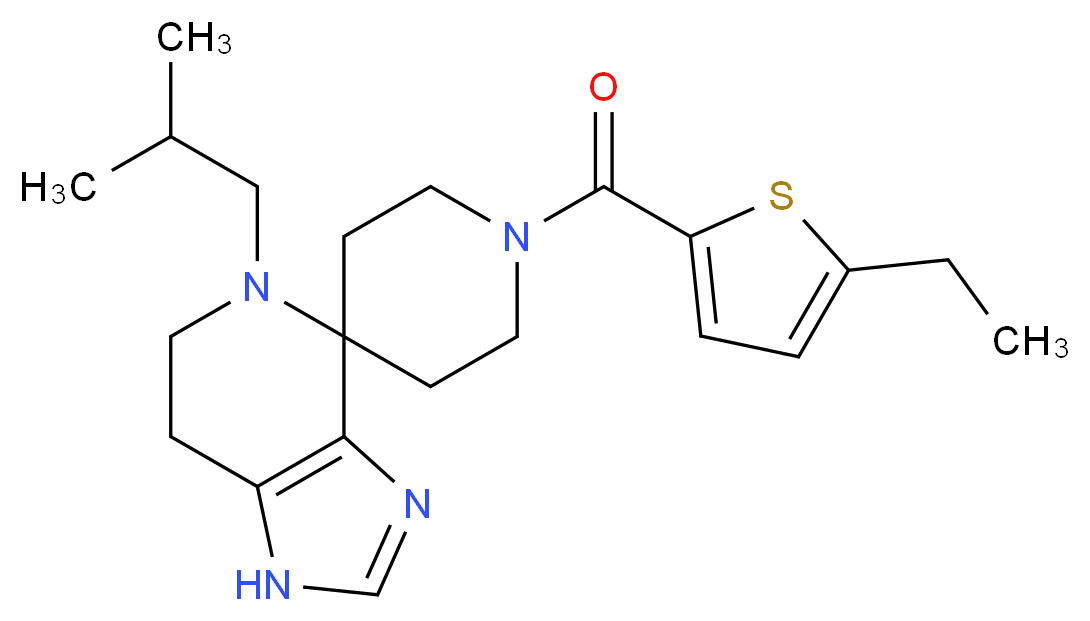 1'-[(5-ethyl-2-thienyl)carbonyl]-5-isobutyl-1,5,6,7-tetrahydrospiro[imidazo[4,5-c]pyridine-4,4'-piperidine]_分子结构_CAS_)