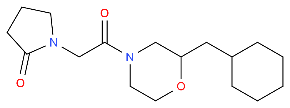 1-{2-[2-(cyclohexylmethyl)-4-morpholinyl]-2-oxoethyl}-2-pyrrolidinone_分子结构_CAS_)