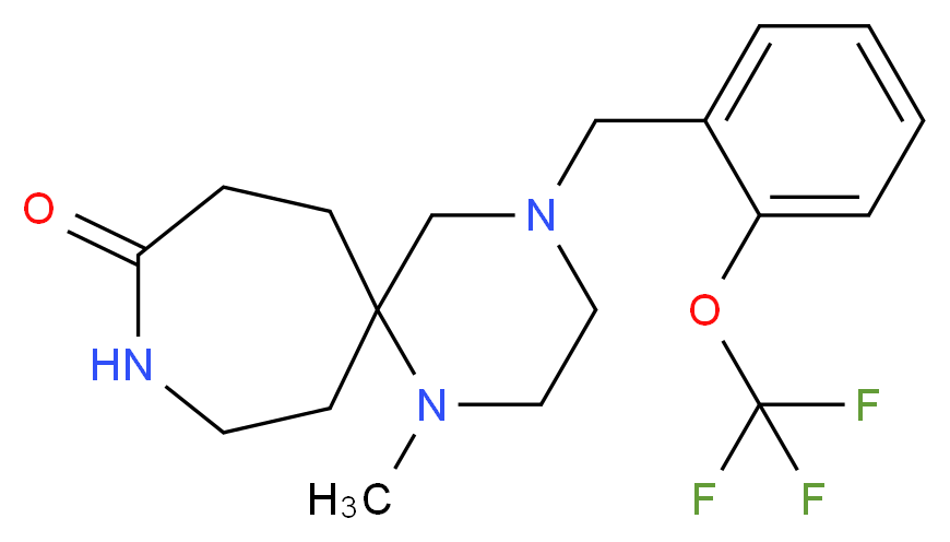 1-methyl-4-[2-(trifluoromethoxy)benzyl]-1,4,9-triazaspiro[5.6]dodecan-10-one_分子结构_CAS_)