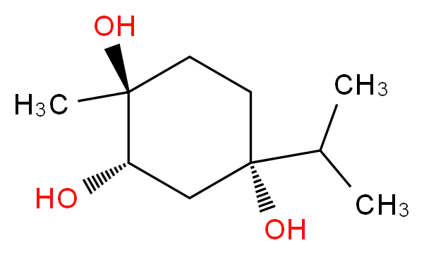 (1S,2S,4S)-1-methyl-4-(propan-2-yl)cyclohexane-1,2,4-triol_分子结构_CAS_36150-04-6