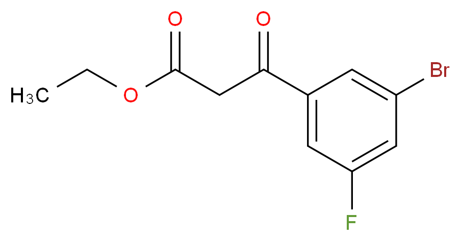 (3-溴-5-氟苯甲酰基)乙酸乙酯_分子结构_CAS_1020058-44-9)