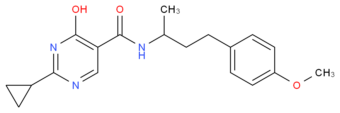 2-cyclopropyl-4-hydroxy-N-[3-(4-methoxyphenyl)-1-methylpropyl]pyrimidine-5-carboxamide_分子结构_CAS_)