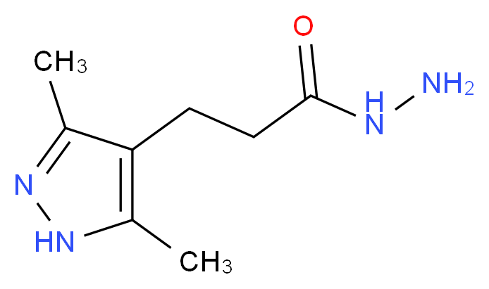 3-(3,5-dimethyl-1H-pyrazol-4-yl)propanehydrazide_分子结构_CAS_634884-72-3
