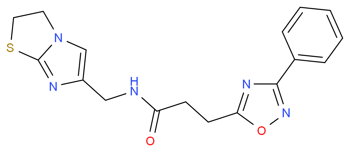 N-(2,3-dihydroimidazo[2,1-b][1,3]thiazol-6-ylmethyl)-3-(3-phenyl-1,2,4-oxadiazol-5-yl)propanamide_分子结构_CAS_)