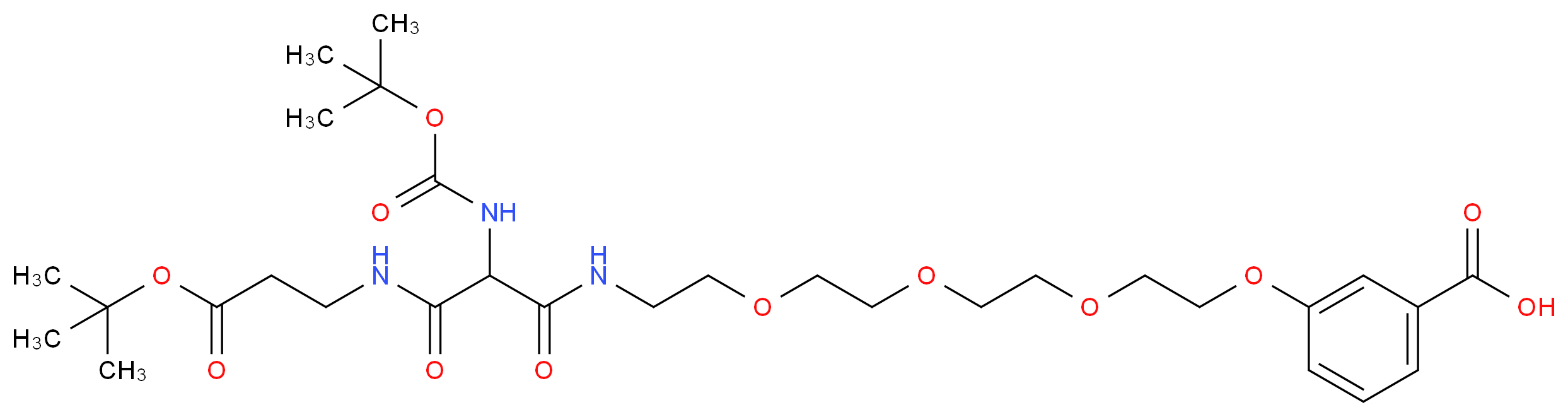 3-[14-(N-Boc-amino)-21,21-dimethyl-13,15,19-trioxo-3,6,9,20-tetraoxa-12,16-diazadocosyloxy]benzoic Acid_分子结构_CAS_1076199-17-1)