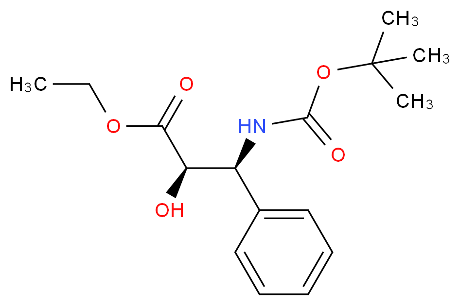 N-(t-Boc)-3-phenyl Isoserine Ethyl Ester_分子结构_CAS_143527-75-7)