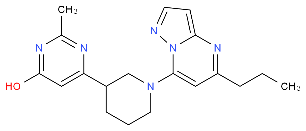 2-methyl-6-[1-(5-propylpyrazolo[1,5-a]pyrimidin-7-yl)piperidin-3-yl]pyrimidin-4-ol_分子结构_CAS_)