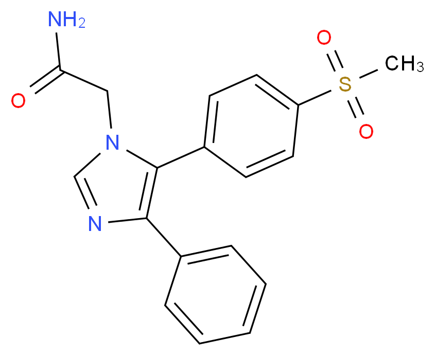 2-{5-[4-(methylsulfonyl)phenyl]-4-phenyl-1H-imidazol-1-yl}acetamide_分子结构_CAS_)