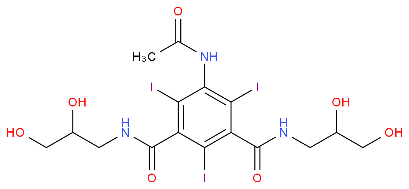 5-(ACETAMIDO)-N,N'-BIS(2,3-DIHYDROXYPROPYL)-2,4,6-TRIIODO-1,3-BENZENEDICARBOXAMIDE_分子结构_CAS_31127-80-7)