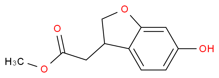 methyl 2-(6-hydroxy-2,3-dihydro-1-benzofuran-3-yl)acetate_分子结构_CAS_805250-17-3