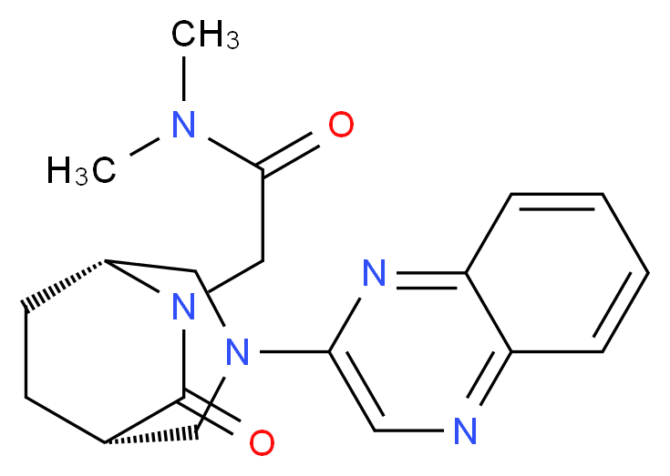N,N-dimethyl-2-[(1S*,5R*)-7-oxo-3-(2-quinoxalinyl)-3,6-diazabicyclo[3.2.2]non-6-yl]acetamide_分子结构_CAS_)